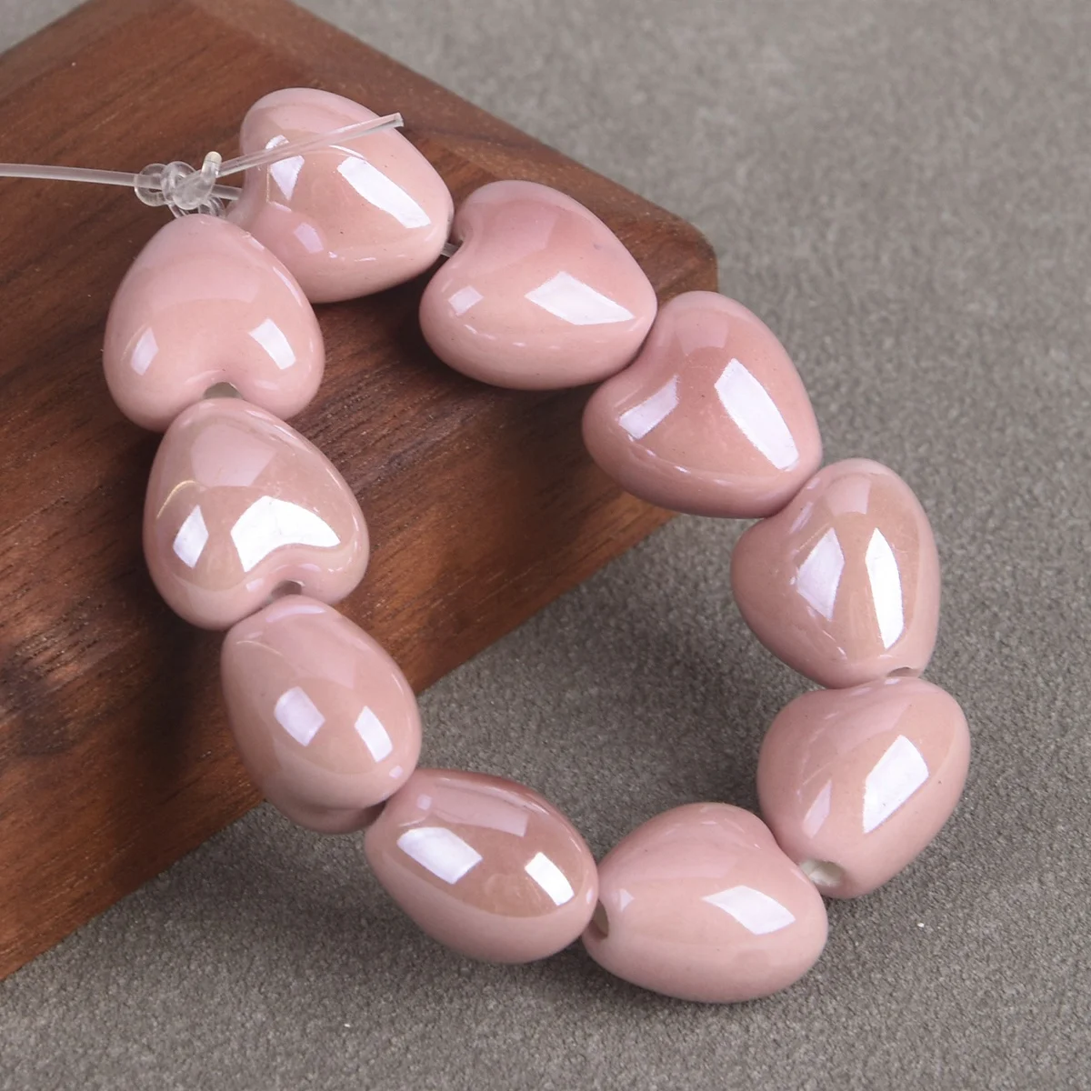 20 Piezas Cuentas Sueltas De Porcelana De Cerámica Maltada Brillante Con Forma De Corazón Plano De 13x15mm Para Fabricación De Joyería, Accorios Para Manualidad DIY - AliExprs
