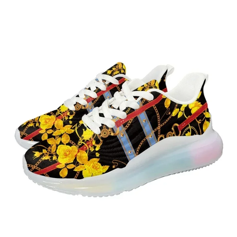 Fashion Women's AF Cushion Shoes Lady Chain Sneakers New Gloden Flral Pattern Party Travel Wholesale