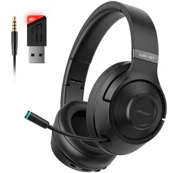 CINPUSEN UG-01 2.4Ghz Wireless Gaming Headset for PC, PS5, PS4, MacBook, with Microphone, Soft Earmuff - 40 Hours Playtime