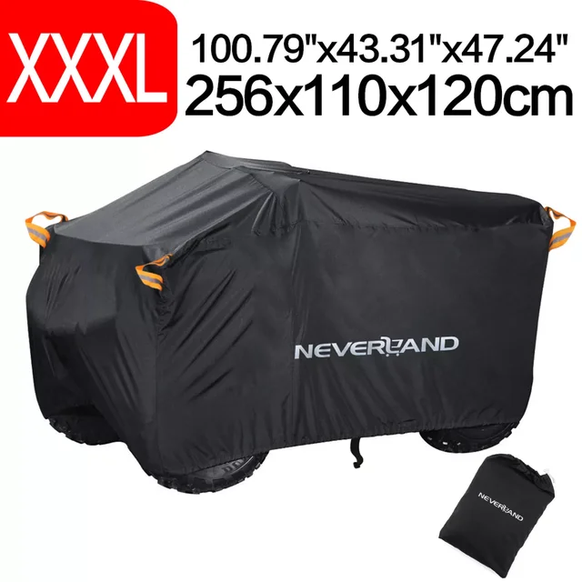 Quad Bike ATV Cover Universal 190T Waterproof Motorcycle Vehicle Scooter Kart Motorbike Resistant Dust UV Protector Black Silver 4
