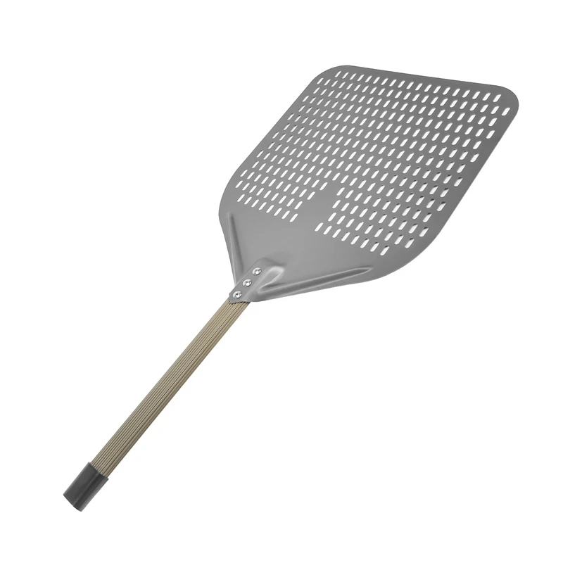 

14 Inch Rectangular Pizza Shovel,Perforated Pizza Paddle Aluminum Pizza Peel,Pizza Tool For Baking