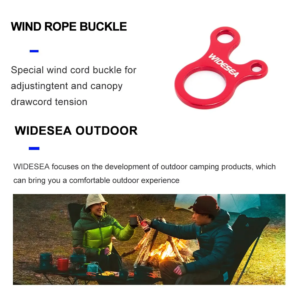Widesea Adjustable Aluminum Tent Rope Buckles - 4 Pack