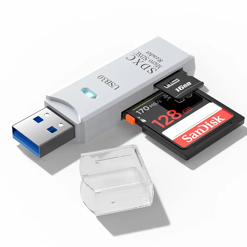 고속 USB 3.0/2.0 TF SD 카드 리더기 2-in-1 다기능 휴대용 어댑터 컴퓨터 태블릿 카메라 노트북 데이터 전송