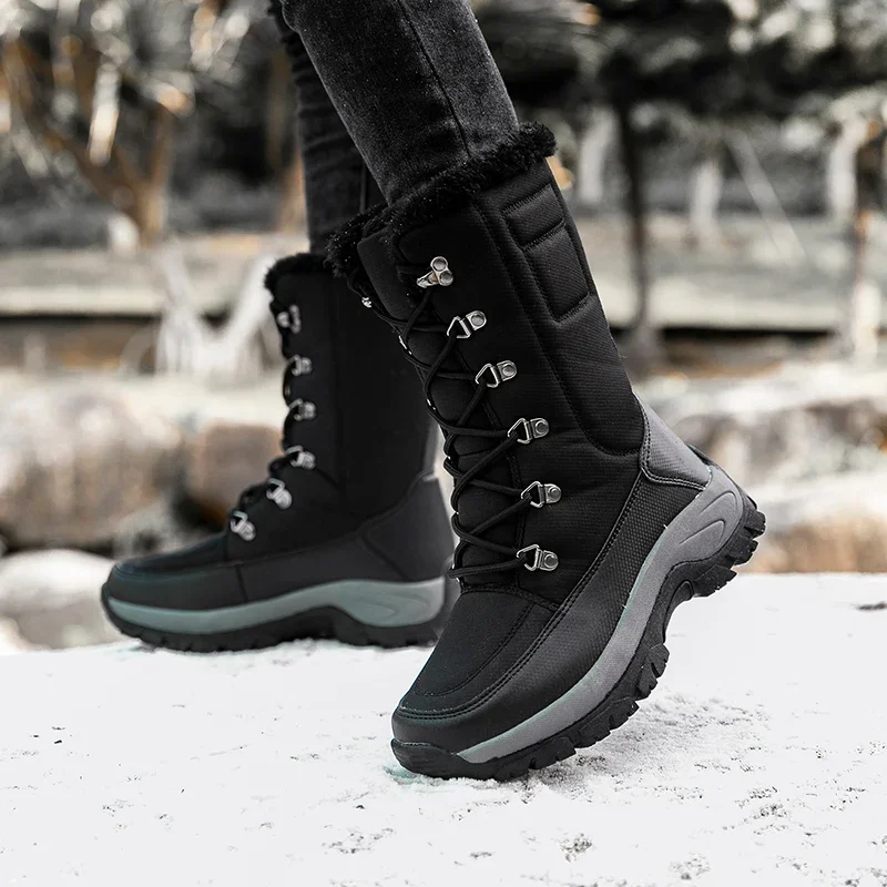 Women's Boot  Ski-proof 2023 Winter New Ground Boots Calf Plush Warm Boots Women's Thick-soled Outdoor Comfortable Hiking Boots