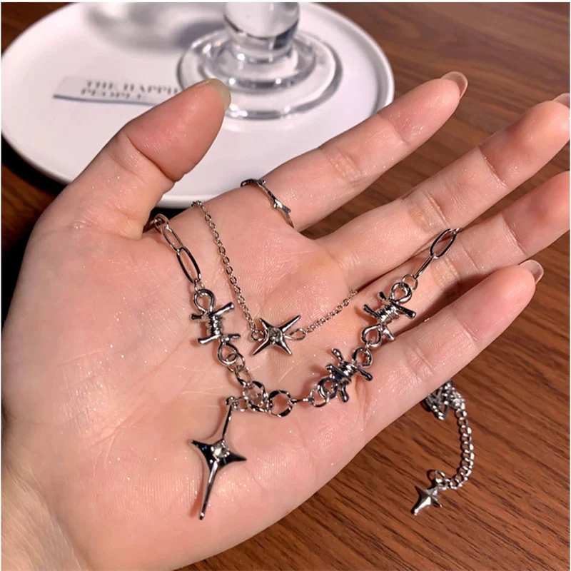 ★SETUP-EXE★STAR CROSS NECKLACE / SILVER★正規品/韓国送料込 SETUP‐EXE】STAR CROSS NECKLACE / 【セットアップエグゼ