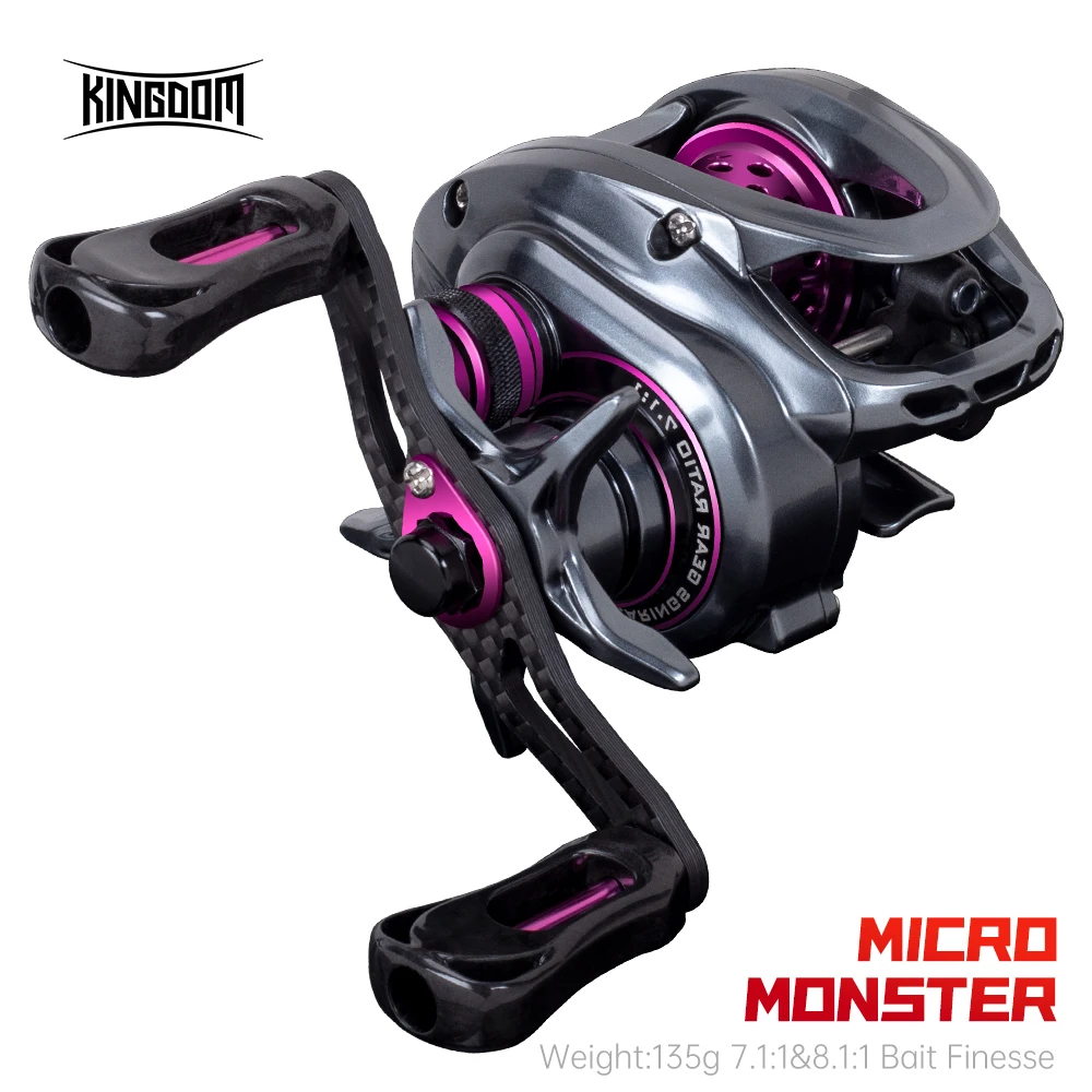 Fishing Reel Fishing Tackle Accessory Kingdom 135g Baitcasting Fishing Reel Ultra Light Spool Bait 7.1:1 8.1:1 4kg Micro Monster Shallow Spool