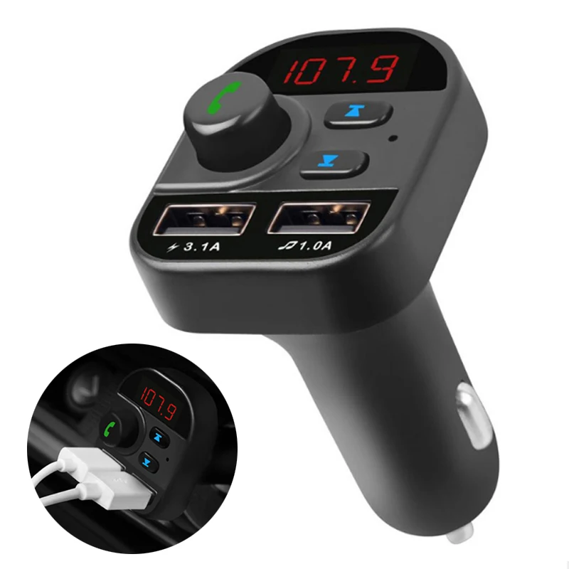 

Car Handsfree Kit Wireless Radio FM Transmitter MP3 Player 2 USB Charger