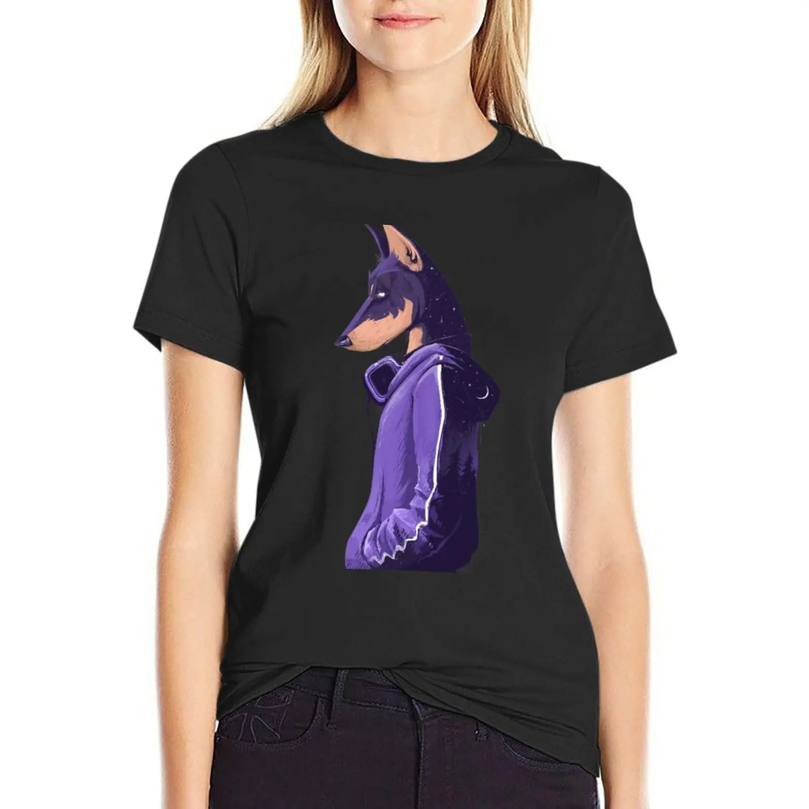 

Night doberman T-Shirt tops tees t-shirts for Women loose fit