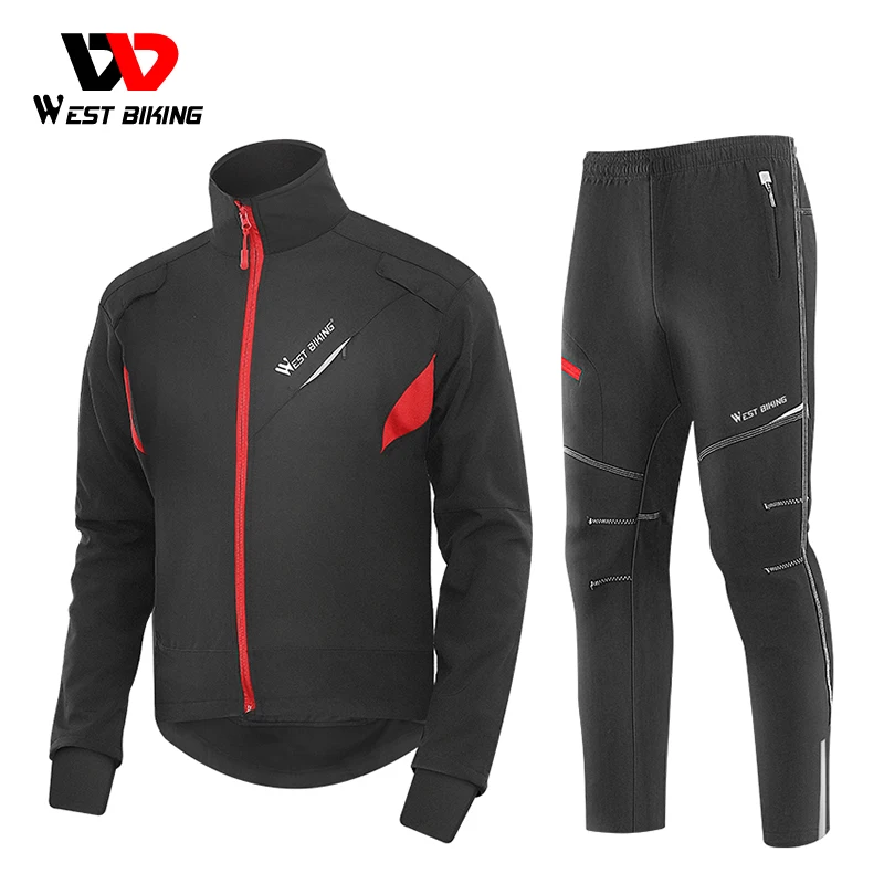 West Biking YP0202310 Winter Bicycle Clothes Men | Road Bike Winter Clothes Men | Winter Cycling Sport Suit - Cycling Sets