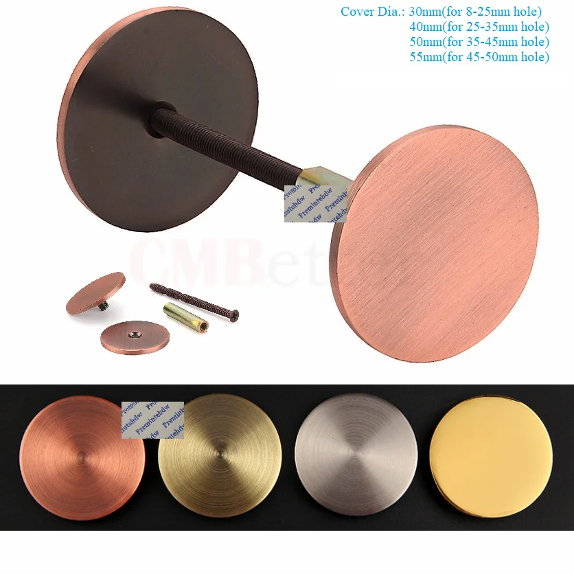 Stainless Steel Door Hole Cover Plate Filler Bell Entry Door Security Covering Unused Hardware Holes Gold Silver Red Bronze stainless steel escutcheon
