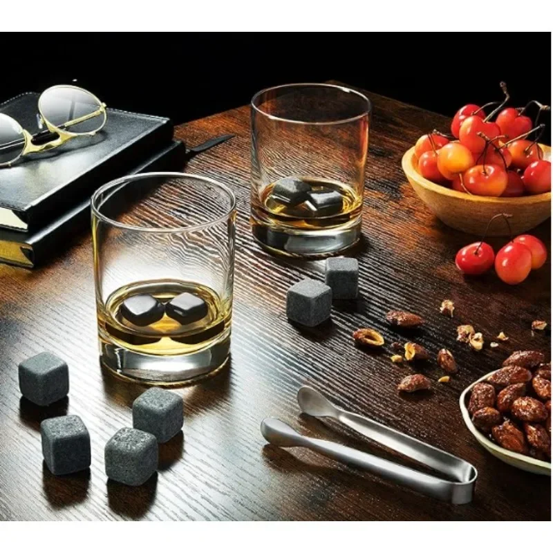 Natural Granite Whiskey Stones Sipping Ice Cube Whisky Stone Wine Rocks Cooler Wedding Gift Favor Christmas Bar Accessories whiskey stones