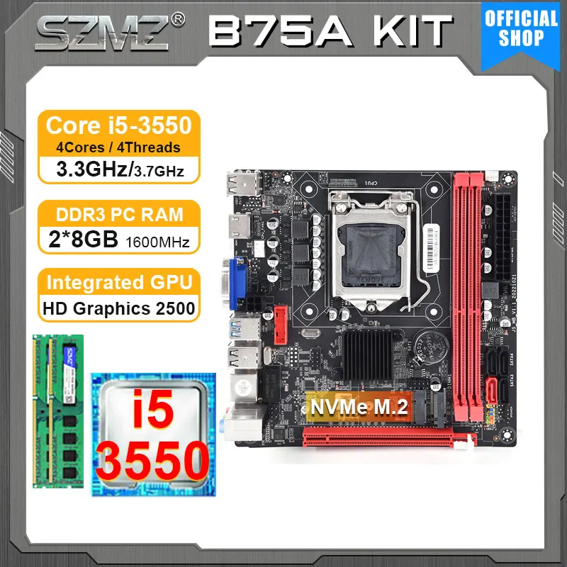 SZMZ-ITX-B75A-Conjunto-de-Placa-M-e-LGA-1155-Core-i5-Processador-3550 ...