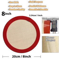 Silicone Non - Stick Reusable Baking Mats - Heat Resistant Sheet Liners for Pastry, Cookies, Macarons, and Cakes (Round 8inch)