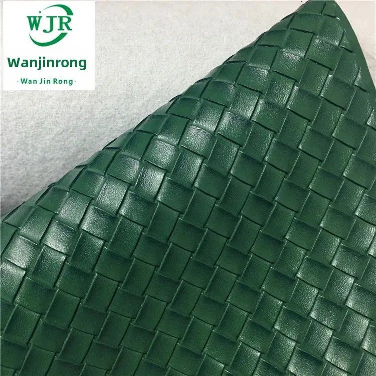 Matte Faux Leather Fabric with Woven Pattern PVC Leather Goods Artificial Box Bag And Shoe Skin from Mainland China