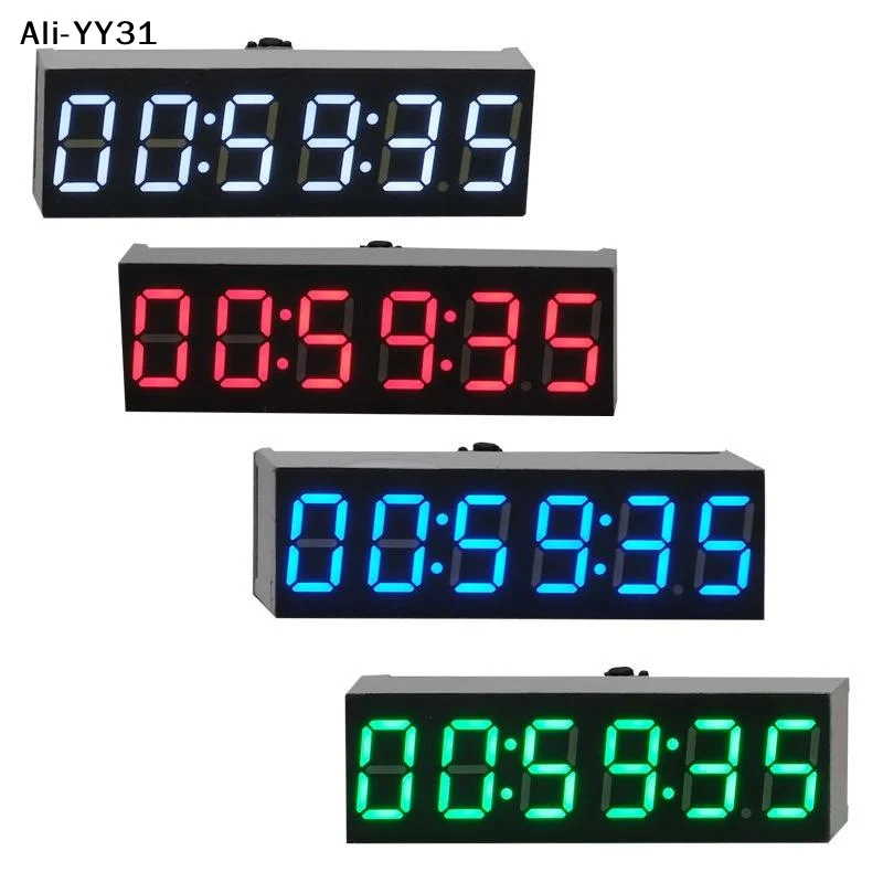 6-Digit LED Digital Clock with Second Display and Power-Off Memory, 12/24-Hour Format, DIY Kit, DC Powered
