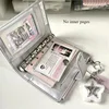 1Pcs Silver Small Notebook Soft Leather Girls Portable Card Holder Student Binder M5 Notepad Simple Ins Style Flipbook 2