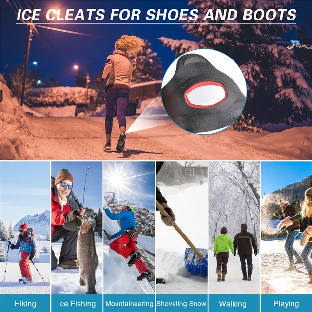 Crampons à glace antidérapants en acier inoxydable et silicone durable pour  homme et femme pour la marche, le jogging, la randonnée, le trekking en  plein air : : Sports et Plein air