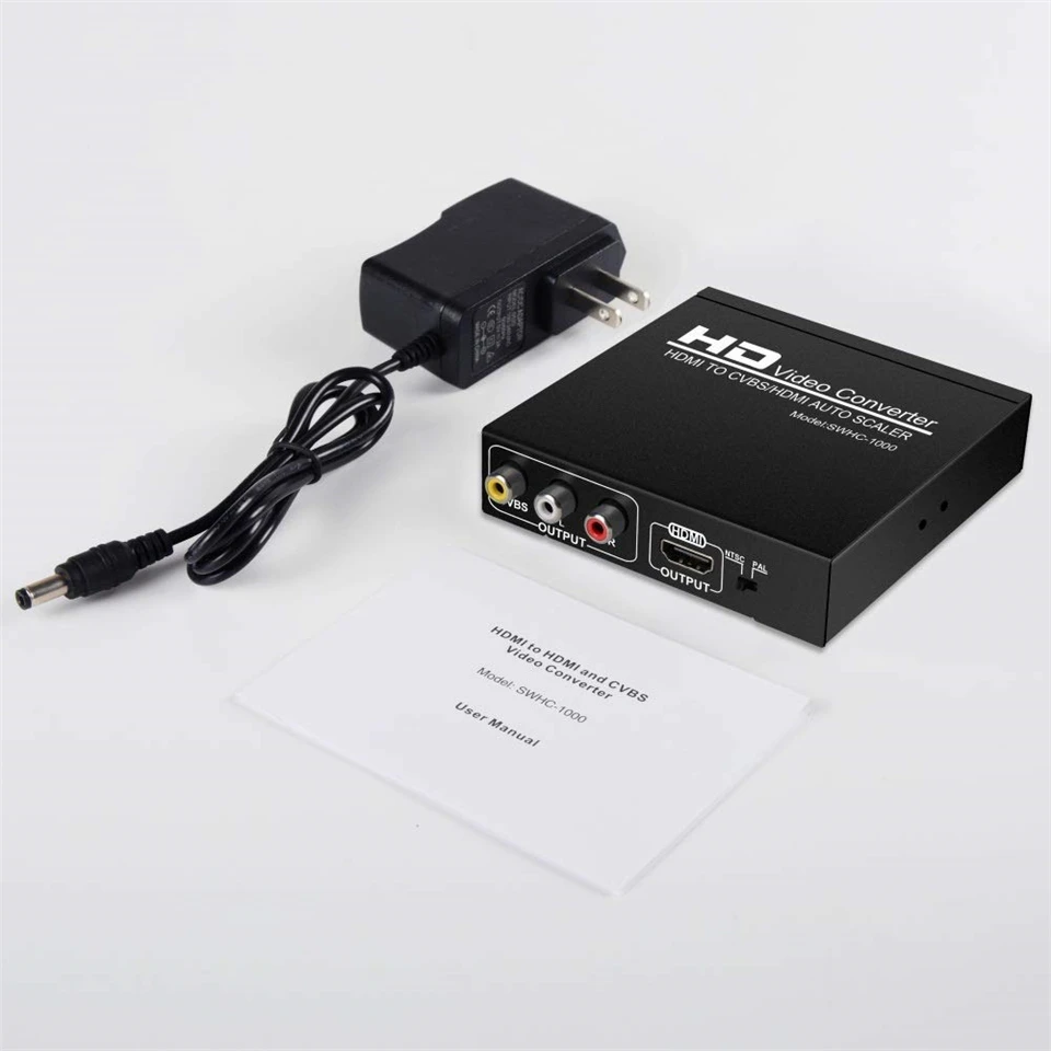 HDMI zu HDMI und AV RCA CVBS 3RCA Konverter Composite Out Video Audio Splitter Adapter Auto scaler 1080P In Out PAL NTSC – Detail 10