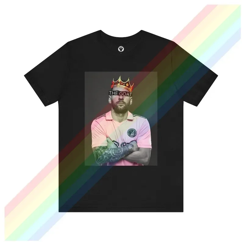 

Summer Legend Men's Goat Messi Black Cotton T-shirt Number 10 Club Casual Sports Short Sleeve