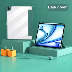 Smart Protective Case with Pen Holder - iPad Pro 11 3rd 4th (Dark green)