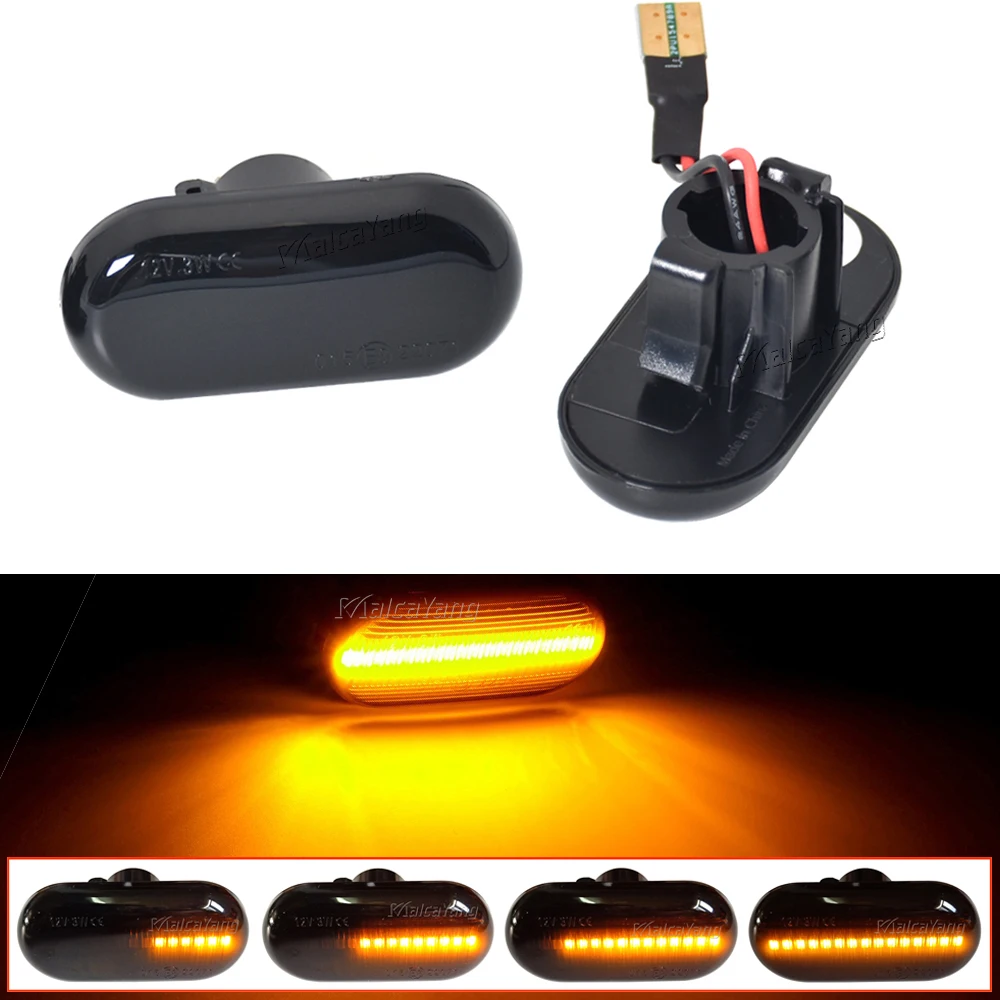 2pcs LED Dynamic Turn Signal Lamp Side Marker Lights Indicator Flasher