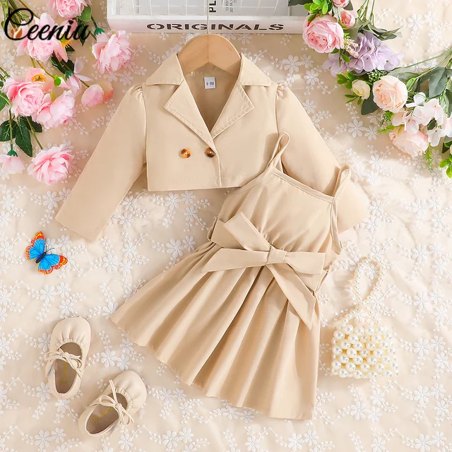Ceeniu-Vestidos e Conjuntos de Bebê para Meninas, Jaqueta Ceeniu-Vestidos e Conjuntos de Bebê para Meninas, Jaqueta