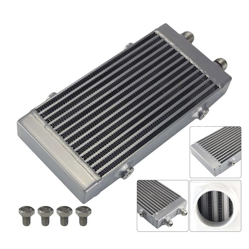 Universal Small Bar and Plate Dual Pass Oil Cooler Core:9.5"x5.5"x1.58" oil cooler kit