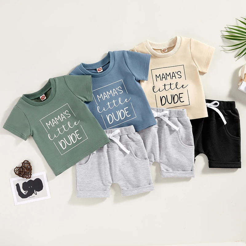 Stylish Black Tiger Print Summer Dress for Baby Boys – 2PC Top & Denim Shorts Set