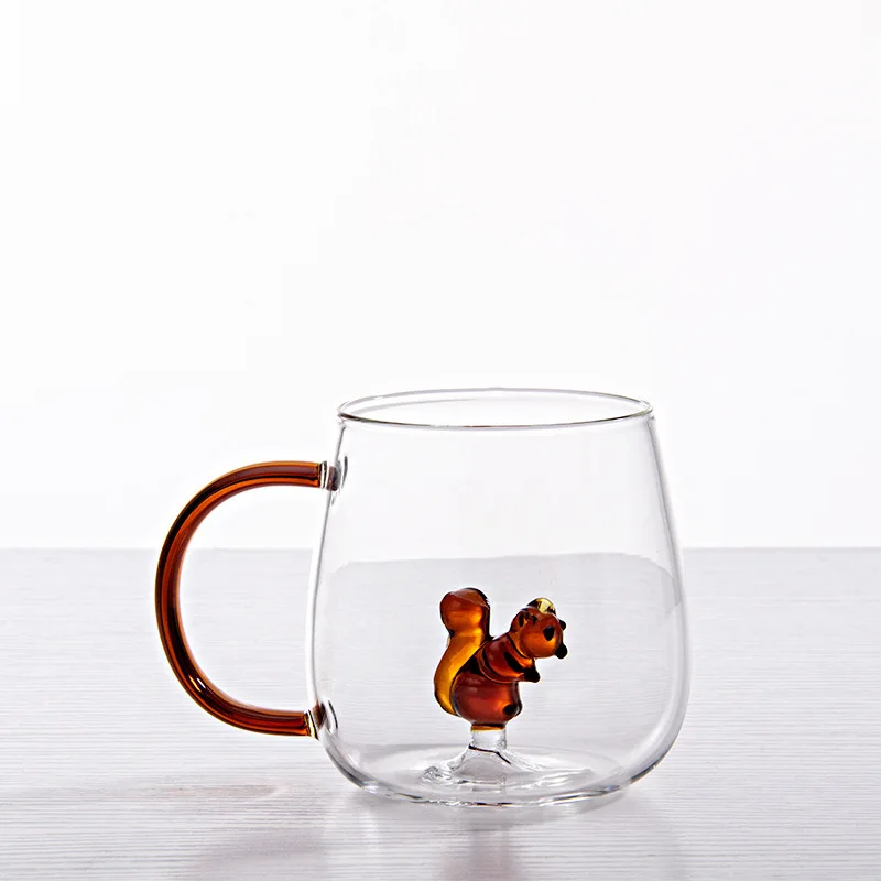 3D Cartoon Animal Shape Glass Cup Home Single Layer