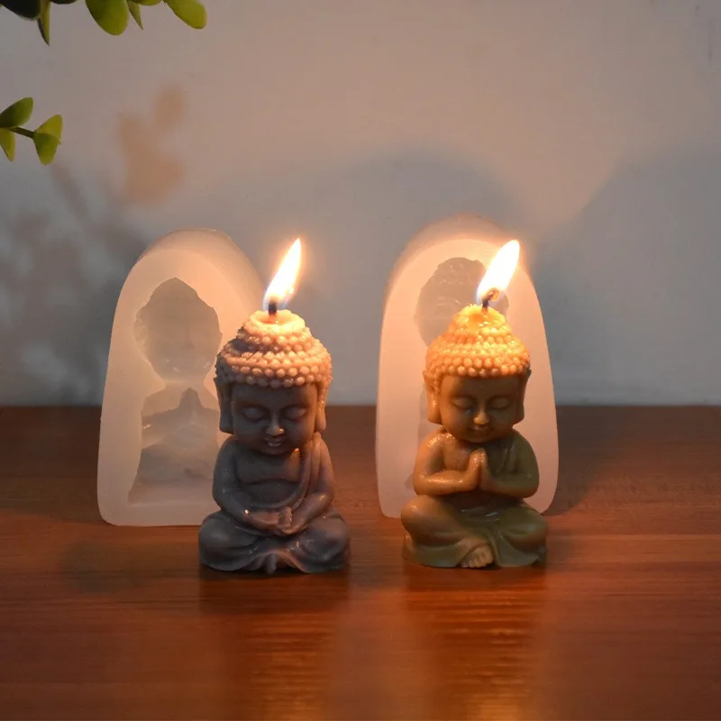 Silicone Candle Mold 3D Buddha Silicone Candle Mold for Aromatherapy Soap Making