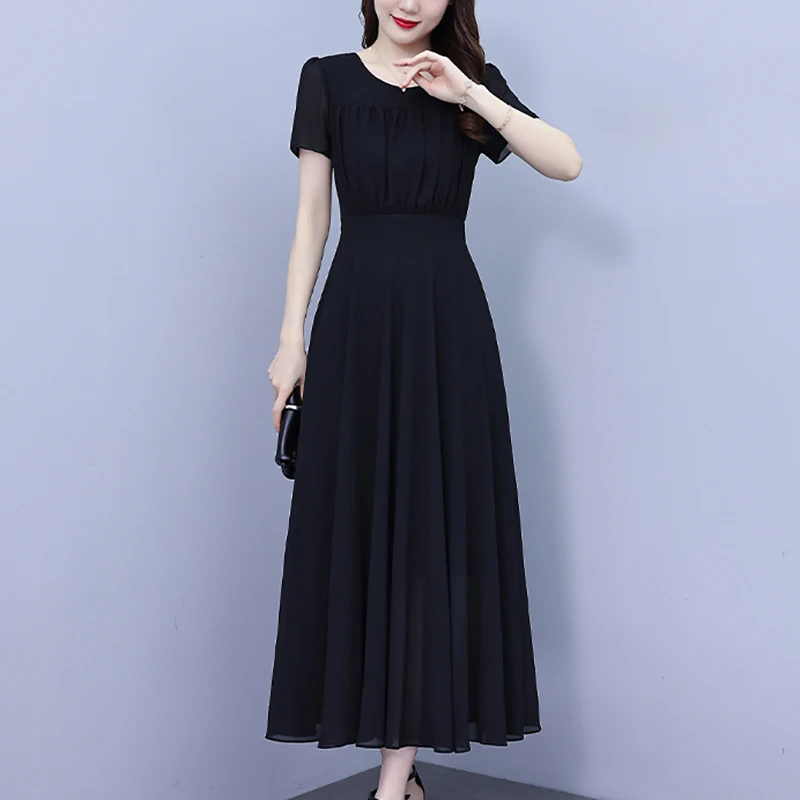 Summer Purple Chiffon Casual Beach Long Robe Women Solid