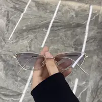 Lunettes de soleil tendance œil de chat pour femmes, marque de luxe, lunettes de soleil de créateur, petite monture en métal, verres colorés, lunettes de soleil pour femmes 5