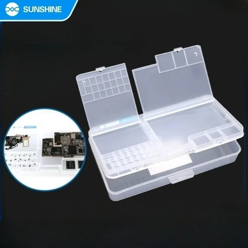 SUNSHINE SS-001A 다기능 플라스틱 더블 레이어 IC 마더보드 부품, 수집기 도구, 스크루 드라이버 보관함, 전화 수리