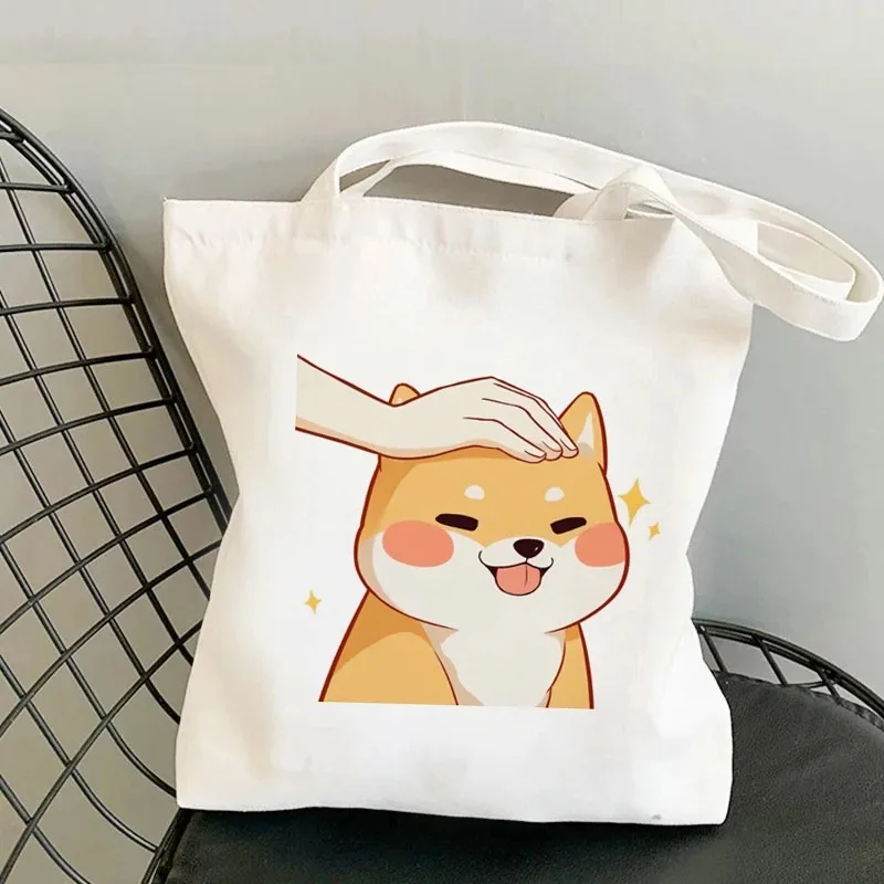 Frauen Casual Tote Handtasche Große Kapazität Wiederverwendbare Weibliche Studenten Cartoon Grafik Schulter Taschen Shiba Inu Druck Einkaufstasche – Detail 18