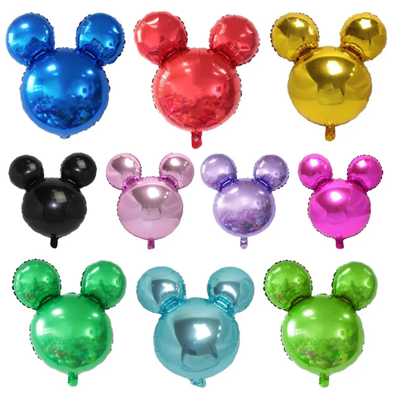 

5pcs/Lot Mini Mickey Minnie Head Foil Balloons Boy Girl Birthday Party Decoration Baby Shower Cartoon Ballon Children Supplies