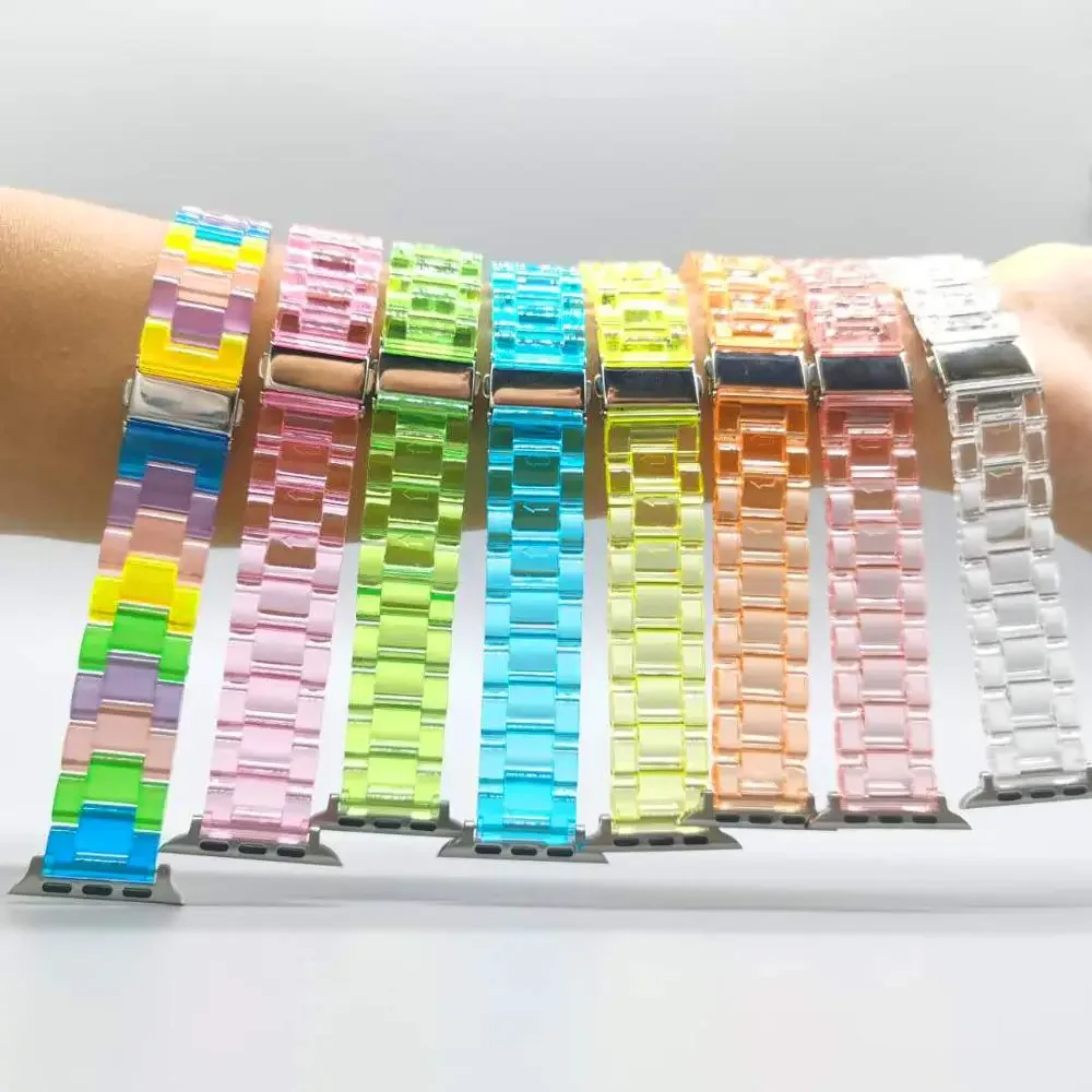 Transparentes Harzarmband für Apple Watch Band 42 mm 40 mm Correa 44 mm 38 mm Smart Wrist Link Armband iWatch Serie 8 7 6 5 4 SE 9 – Detail 10