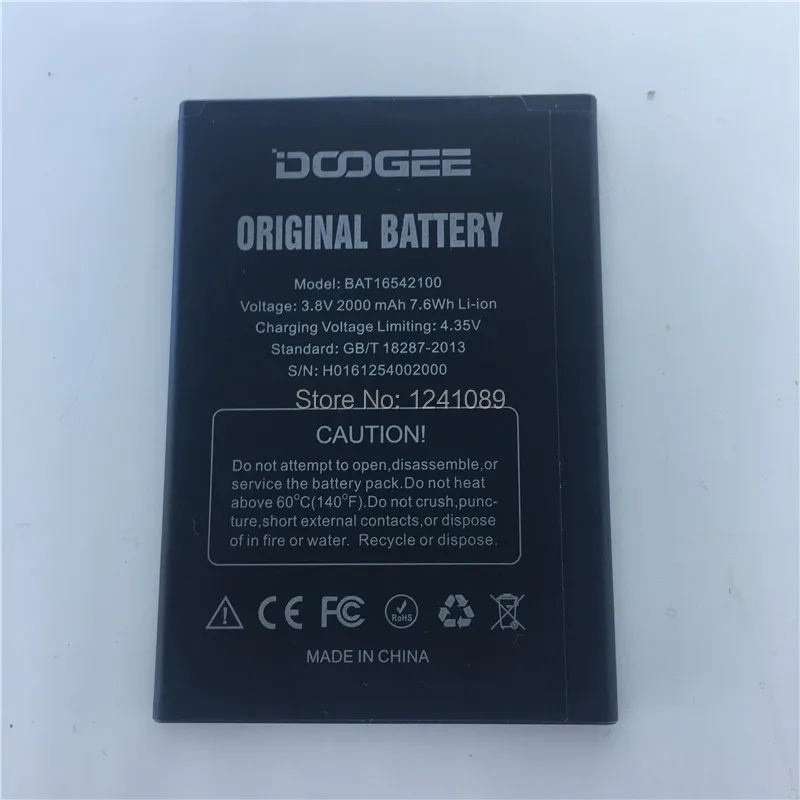 

Mobile phone battery for DOOGEE BAT16542100 battery 2300mAh Long standby time for DOOGEE X9 MINI battery Mobile Accessories