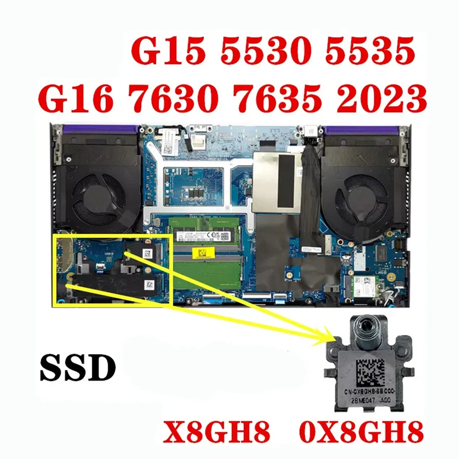 New Original Laptop M2 2230 2280 SSD Bracket With Heatsink Plate For Dell G15 5530 5531 5535 G16 7630 7635 04PKN1 06GFVV 0X8GH8