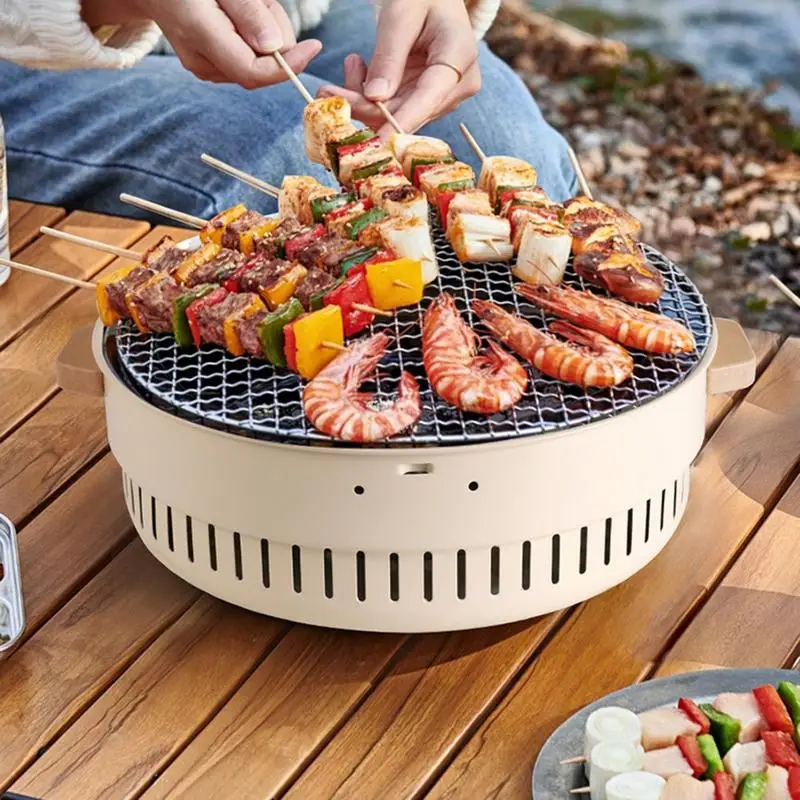 Griglia Per Barbecue A Carbone Coreana In Acciaio Inossidabile Griglie Per Barbecue Antiaderenti Rotonde Griglia A Carbone Portatile Per Barbecue Da C