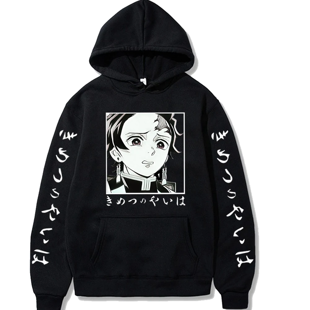 Harajuku Sweatshirts Fashion Men Hood Kpop Outfit Oversized Women Japanese Anime Hoodies Demon Slayer Aesthetic Graphic Hoodie