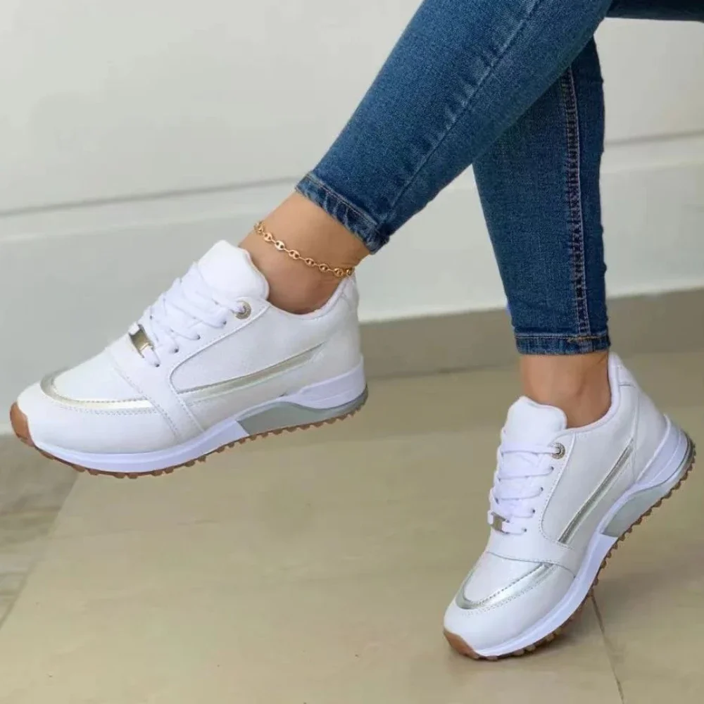 Zapatos Mujer Zapatillas De Deporte De Cuña Con Plataforma Para