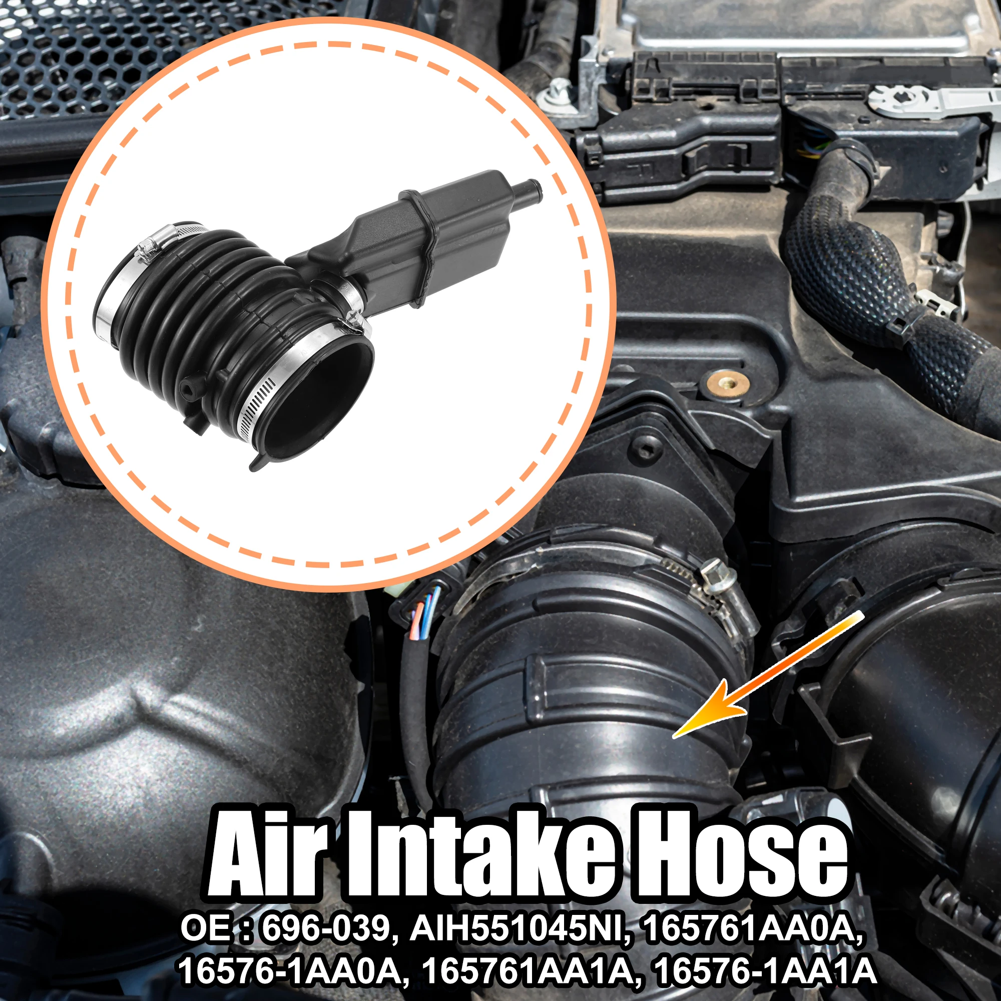 UXCELL Engine Air Intake Hose Pipe Tube for Nissan Murano 2008-2014 for Nissan Quest 2011- 696-039 AIH551045NI 165761AA0A