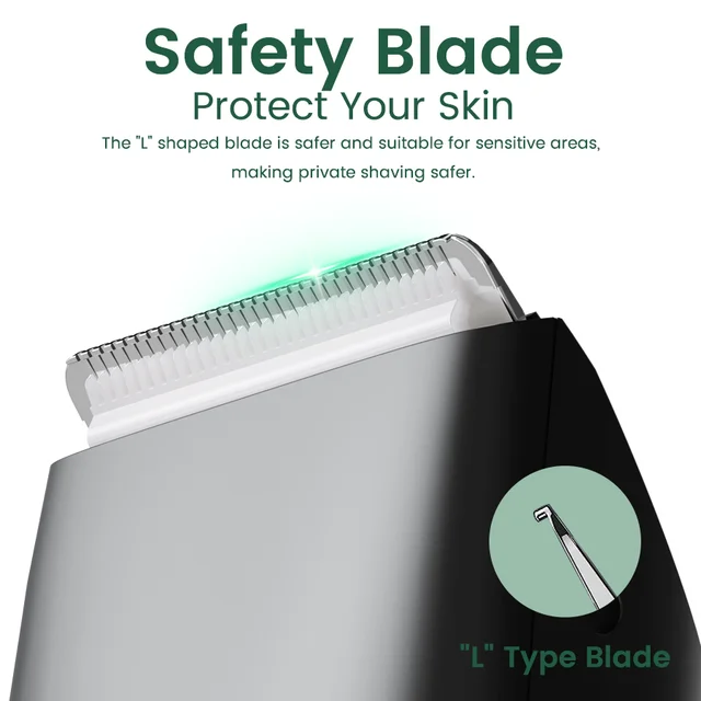 Men's Electric Groin & Body Shaver - Waterproof Dual Head Trimmer Kit w/ LED Light & Foil Blades 4