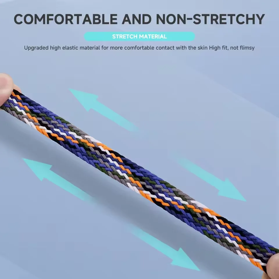 Braided Nylon Loop Strap with Parachute Buckle - Replaceable Wristband