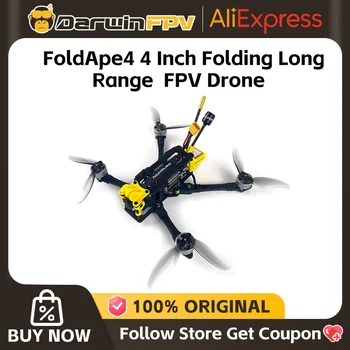 DarwinFPV FoldApe4 Drone FPV pieghevole a lungo raggio da 4 pollici F411 15A ELRS AIO Quadcopter