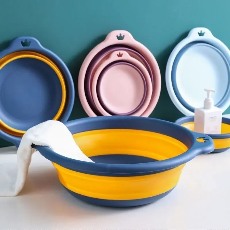 Portable Foldable Laundry Basin Plastic Travel Folding Wash Basin Bathroom Household Supplies
