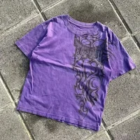 TAPOUT New Y2K Red  Printing T-shirt Men Hip Hop Round Neck Oversized Short Sleeve Casual Gothic Tee Clothing Kids Tshirt Tops 2