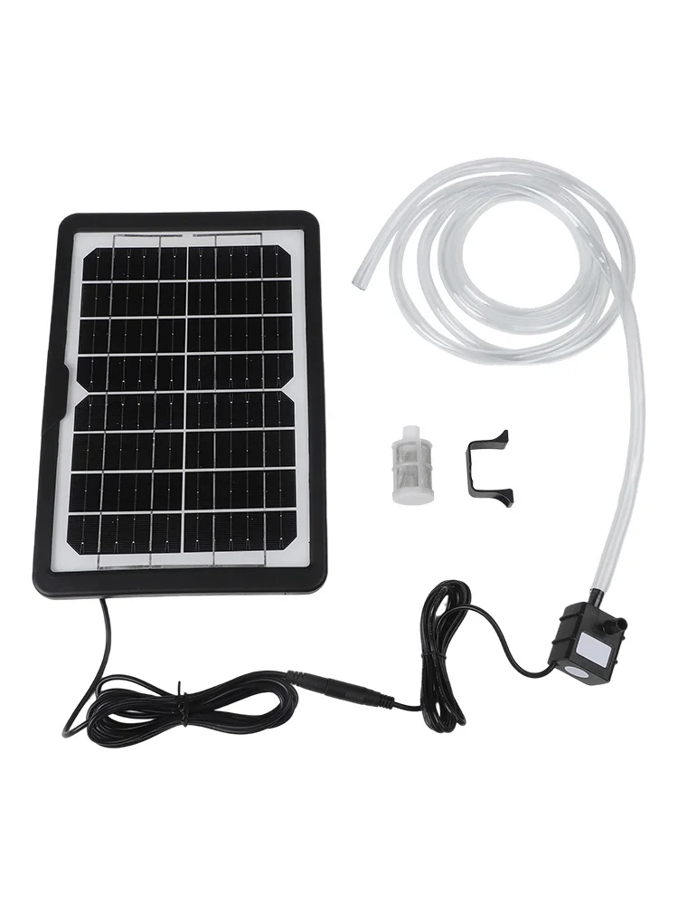 ชุดปั๊มน้ำพลังงานแสงอาทิตย์ 6W 9V พร้อมแผงปรับได้และขายึด อัตราการไหล 240 ลิตร/ชม. สำหรับตู้ปลา บ่อหิน บ่อสวน และอ่างเก็บน้ำ 1