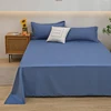 Soft Home Bed Linen Sheets Bed Flat Sheet for Double Bed Plain Solid Color Top Sheets Single/Queen/King Flat Bedsheets 3