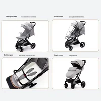 Poussette Bébé Ultra-légère Haut de Gamme pour Nouveau-né, Berceau Portable, Poussette de Voyage Amortissante pour Nouveau-né 6
